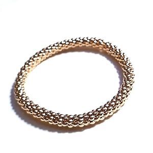 Gold-tone Beaded Stretch Bracelet Fits Wrist 6.5-7.25"